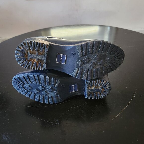 Tommy Hilfiger Blue Quilted Rainboots Women's Size 8 - Picture 3 of 4